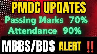 PMDC LATEST NEWS ABOUT MBBS BDS PASSING MARKS & ATTENDANCE 2024-2025:PMDC LATEST UPDATES