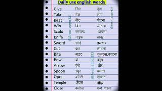 Spoken English words meaning in hindi #spoken #word_meaning#shorts #short#viral