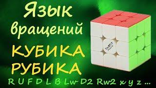 Язык вращений кубика Рубика | Как скрамблить кубик Рубика