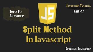 Split Method Javascript | Javascript Tutorial