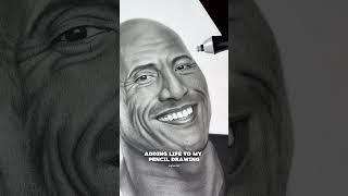 Hyperrealistic portrait sketch of The Rock! A detailed drawing for art lovers ️ #hyperrealism #art