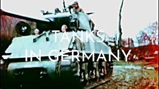 Tanks Drive Through Germany WW2 in Color