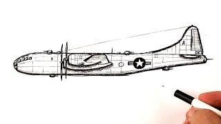 How to draw a Boeing B-29 Superfortress