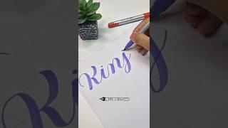 Requested name in Brush calligraphy #learncalligraphywriting #brushcalligraphy #diywithritz #brush