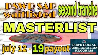 DSWD SAP waitlisted second tranche MASTERLIST / payout / Quezon city