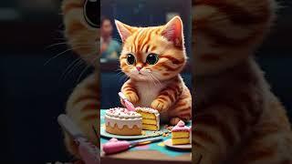 cute cat birthday wao #cute #funnyshorts #funny