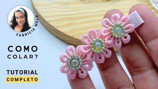 Hair Clips Floral passo a passo #pap #papdelaços #hairclips