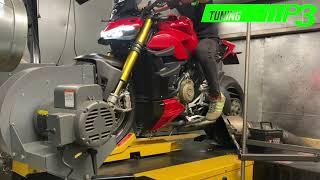 Ducati Street Fighter V4 Akrapovic full system sound Dyno P3 Tuning