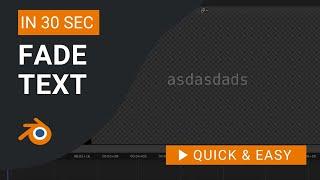 Blender Tutorial: How to Fade Text in and Out in Blender Video Editor