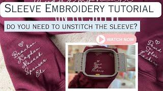 HOOP THE SWEATSHIRT SLEEVE FOR MACHINE EMBROIDERY, HOW TO EMBROIDERY NAMES ON A SLEEVE. #EMBROIDERY