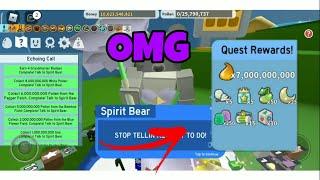 Completing 29 spirit bear quest in bee swarm simulator