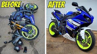 2014 Yamaha R1 WRECKED Bike REBUILD (Complete Rebuild Timelapse) Start to Finish