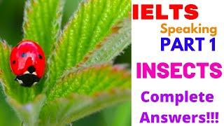 INSECTS | IELTS SPEAKING PART 1 RECENT TOPIC | 2020 | Complete Answers | Achieve a Band 9.0!