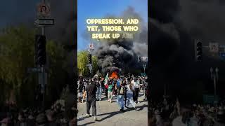 Protestors settingWaymo cars on fire#losangeles#protests#ice#police #la#vibes #sunnyla#downtown