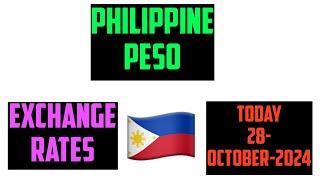 Philippines Peso Foreign Currency Exchange Rates Today 28 October 2024