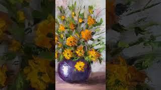Palette knife modern art #art #oilpainting #decoration #flowers #painting #stilllife #impastoart