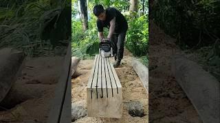 Full video Chainsaw expertise line cutting skill #chainsaw #woodworking #shorts