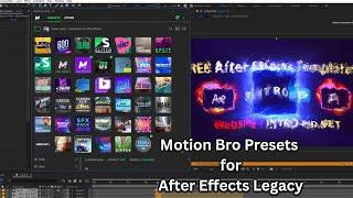 Free Motion Bro Presets for After Effects Legacy