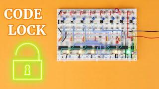 CD4017 code lock with wrong code detection