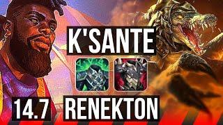 K'SANTE vs RENEKTON (TOP) | 41k DMG, Comeback, 12/4/13, 400+ games | KR Grandmaster | 14.7