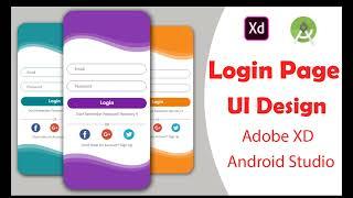  Xd Android Login Ui Design Tutorial | Adobe Xd to Android Studio Xml Tutorial 