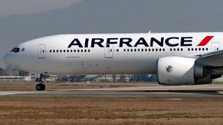 AIR FRANCE NEW LIVERY Boeing 777-300ER (F-GZNK) despegando desde Santiago de Chile SCL a Paris CDG.