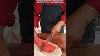 Rural Kitchen Hack : Perfect Watermelon Cubes with One Wire Pull