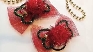 How to make Christmas Hair bows in just 2 minutes 