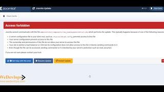 Joomla 4 update error Access forbidden and failed to upgrade the version