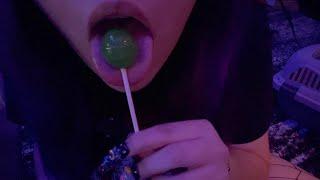 ASMR lollipop licking | Kissing lens