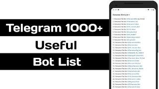 Telegram 1000+ Useful Bot list  | Telegram Bot List