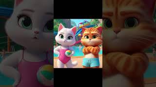 Kitten Water Slide Chaos #catshorts #funny #catlovers #cartoon #cat #pet #kitten