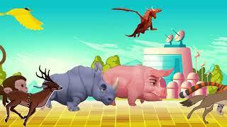 WILD Animal Stampede CHAOS in 3D Cartoon Animation!