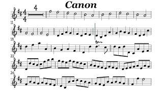 Canon in D Violin Flute Sheet Music Backing Track Play Along Partitura