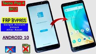 Tecno Pop 4 FRP Bypass Android 10 | Tecno (BC2) FRP Lock Remove | Google Account Bypass Without PC