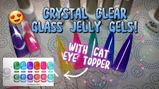 CRYSTAL CLEAR JELLY GELS! WITH CAT EYE TOPPER! | BORN PRETTY