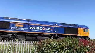 The Wascosa liveried shed takes GBRF trucks in the scorching heatwave 19/06/2025
