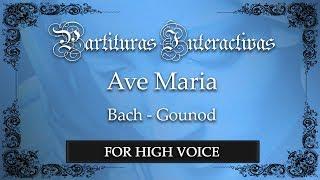 Ave Maria KARAOKE FOR HIGH VOICE - Bach/Gounod - Key: F Major