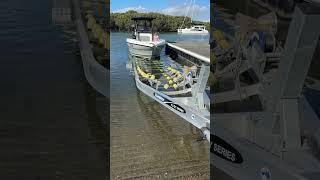 Haines Signature 788SF loading safely on its Dunbier Alloy Supa Rolla trailer #boat #fishing