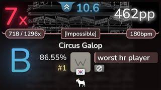 10.6⭐ worst hr player | Marc-Andre Hamelin - Circus Galop [Impossible] 86.55% #1 | 462pp 7 - osu!