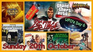 UFO's, LS Tags Guide, Street Dealers, Gun Van, Shipwreck Location Sunday Oct 20th - GTA V Online