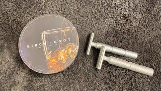 Timeless Aluminum Razor vs Shield DE Aluminum Razor. Macduffs Birch & root soap & splash.