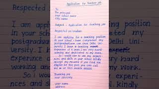 application for teacher job/application/job application