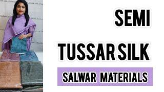 ELEGANT SEMI TUSSAR SILK SALWAR MATERIALS COLLECTION | FLORAL DIGITAL PRINT | WhatsApp 09980215090
