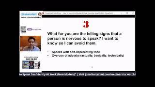 How to Speak Confidently At Work (Webinar Excerpt) by Jonathan Yabut