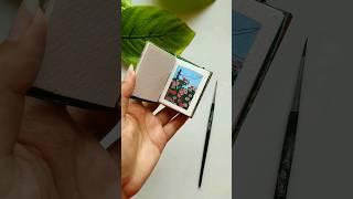 flower painting on tiny journal #youtubeshorts