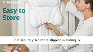 Luxurious Bath Pillow for Women & Men - Ergonomic Bathtub Cushion for Neck, Head & Shoulders