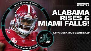  CFP RANKINGS TAKEAWAYS  Alabama RISES & Miami FALLS! | The Pat McAfee Show