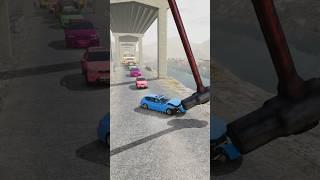 Big & Small Colorful Cars vs Big Hammer #25 | BeamNG.drive