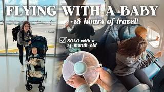 FLYING SOLO With A One Year Old (+18 Hours Of Travel!) | What I Packed, How I Survived + Tips